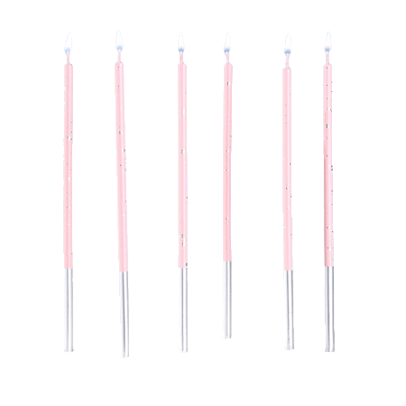 картинка Набор свечей в торт, 6 штук "Исполнение желаний", 15 см, розовый от магазинаАрт-Я