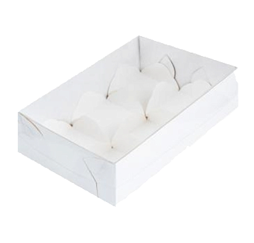 картинка Коробка для 6 моти с пластиковой крышкой 175*120*55(БЕЛАЯ!) от магазинаАрт-Я