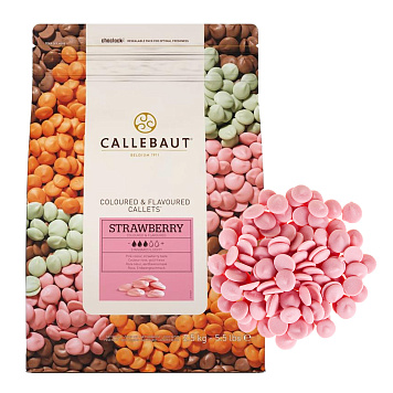 картинка Шоколад белый Strawberry Callebaut со вкусом клубники 500гр от магазинаАрт-Я
