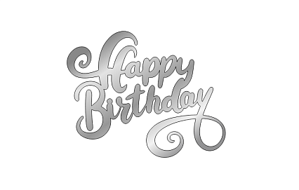 картинка Топпер "Happy birthday" №19 11*8,7см, серебро от магазинаАрт-Я