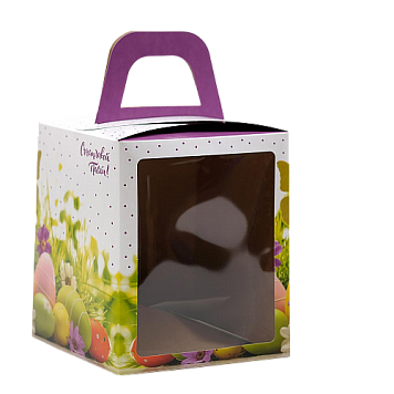 картинка Пасхальная коробочка с окном "Счастливой Пасхи!", 15*15*18 см от магазинаАрт-Я