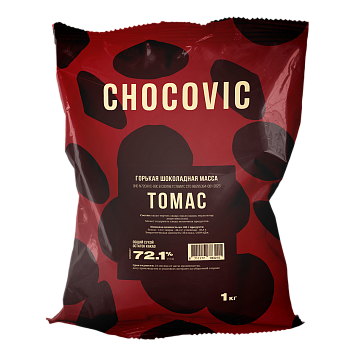 картинка Шоколад Горький Chocovic ТОМАС 72,1%, 1кг (CHD-N72CHVC-69C) от магазинаАрт-Я