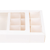 картинка Коробка для 9 конфет БЕЛАЯ с обечайкой NEW от магазинаАрт-Я