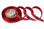 картинка Лента атласная красная С новым годом 15мм, 23м от магазинаАрт-Я