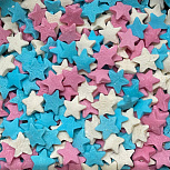 картинка Посыпка сахарная №342/8 Звездочки (белые, розовые, голубые), 50гр от магазинаАрт-Я