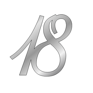 картинка Топпер цифра "18", 7*7см, серебро от магазинаАрт-Я