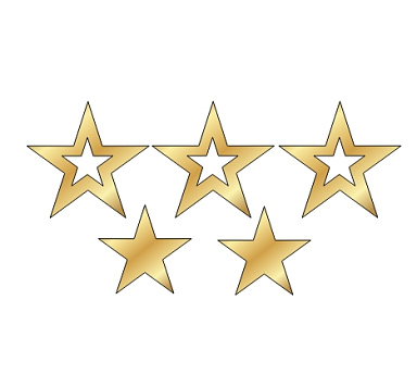 картинка Топпер  "Звезды"  4*4см-2шт, 5*5см -3шт золото от магазинаАрт-Я