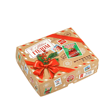 картинка Упаковка для кондитерских изделий «Новогодняя почта», 20 × 17 × 6 см от магазинаАрт-Я