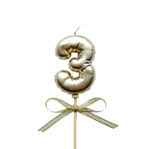 картинка Свеча для бенто "3" "Цифры-шарики" 5,5 см ЗОЛОТО от магазинаАрт-Я