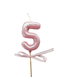 картинка Свеча для бенто "5" "Цифры-шарики" 7,5 см РОЗОВАЯ от магазинаАрт-Я