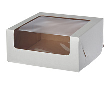 картинка Коробка 20*20*10 с панорамным окном (БЕЛАЯ) от магазинаАрт-Я