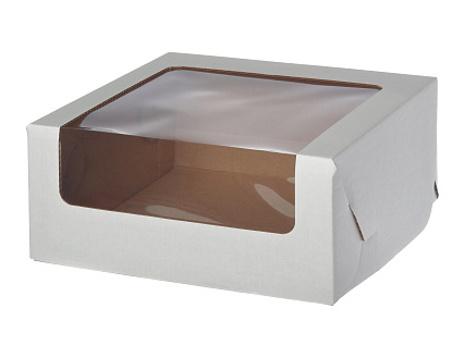картинка Коробка 20*20*10 с панорамным окном (БЕЛАЯ) от магазинаАрт-Я