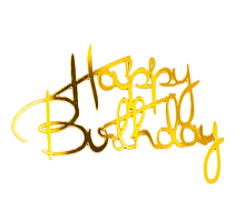 картинка Украшение - боковой топпер для торта «Нарру Birthday 4», золото от магазинаАрт-Я