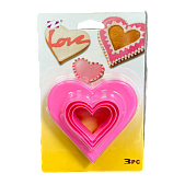 картинка Вырубка для печенья "Сердечки двухсторонние", 3 шт от магазинаАрт-Я