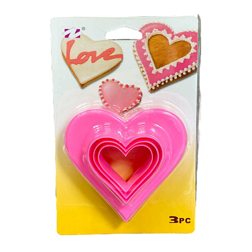 картинка Вырубка для печенья "Сердечки двухсторонние", 3 шт от магазинаАрт-Я