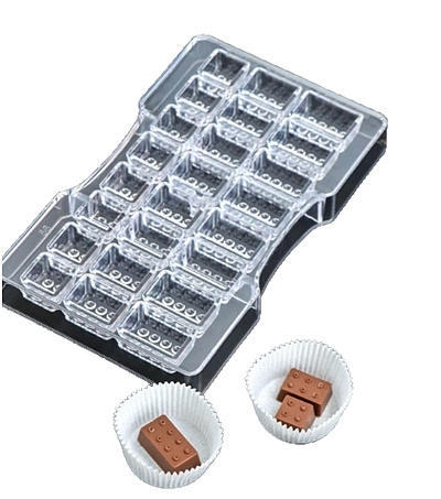 картинка Форма для шоколада и конфет «Лего», 24 ячейки, 20×12×2,5 см, глубина 1,5 см от магазинаАрт-Я
