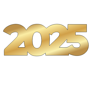картинка Топпер торцевой "2025", 5*2см, золото от магазинаАрт-Я