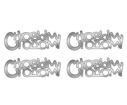 картинка Топпер  "С новым годом", 5,8*2см, серебро 4шт от магазинаАрт-Я