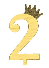 картинка Топпер акриловый «Цифра 2» (10,5 см, золотой) от магазинаАрт-Я
