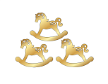 картинка Топпер  "Лошадка качалка",№50 7*5,3см, золото 3,шт от магазинаАрт-Я