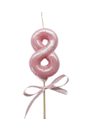 картинка Свеча для бенто "8" "Цифры-шарики" 7,5 см РОЗОВАЯ от магазинаАрт-Я