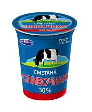 картинка Сметана Сливочная м.д.ж. 30% 300г Экомилк от магазинаАрт-Я