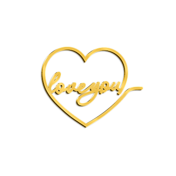 картинка Топпер торцевой "Love" №4  5*6,5см, золото 4 шт от магазинаАрт-Я