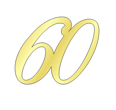 картинка Топпер цифра "60", 9*7см, золото от магазинаАрт-Я