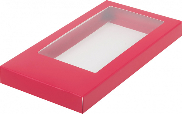 картинка Коробка для шоколадной плитки 180*90*17 мм (красная матовая) от магазинаАрт-Я