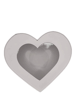 картинка Коробка под зефир, макаруны сердце с окном ширина 230мм выс 70мм (БЕЛАЯ) от магазинаАрт-Я