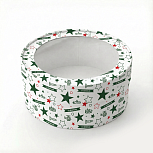 картинка Коробка под зефир, макаруны круглая с окном диам.160мм выс 70мм (23 февраля)№3 от магазинаАрт-Я