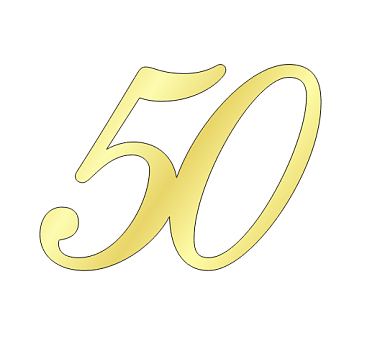 картинка Топпер цифра "50", 9,5*7см, золото от магазинаАрт-Я
