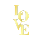 картинка Топпер торцевой "Love" 10*5,3см, золото от магазинаАрт-Я
