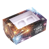 картинка Упаковка на 6 капкейков с окном "Новый год", 25 х 17 х 10 см от магазинаАрт-Я